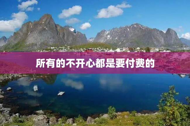所有的不开心都是要付费的