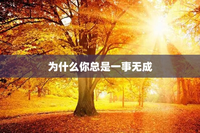 为什么你总是一事无成