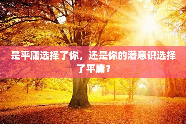 是平庸选择了你,还是你的潜意识选择了平庸?