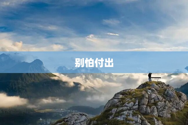 别怕付出