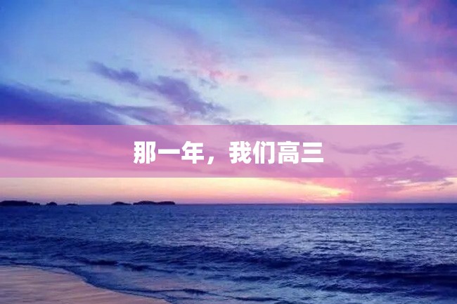 那一年,我们高三