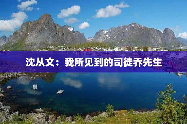 沈从文:我所见到的司徒乔先生