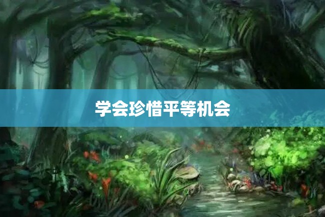 学会珍惜平等机会