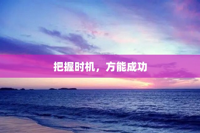 把握时机,方能成功