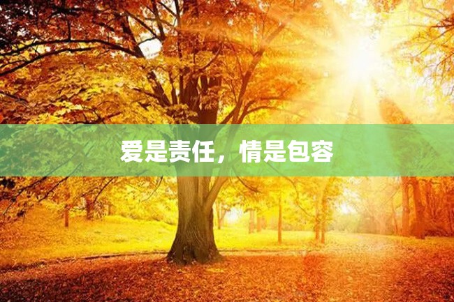 爱是责任，情是包容