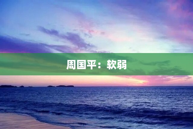 周国平:软弱