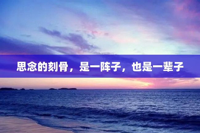 思念的刻骨,是一阵子,也是一辈子