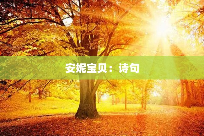 安妮宝贝：诗句