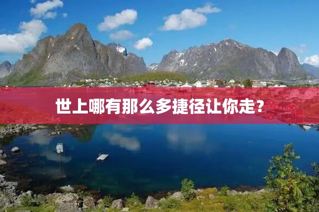 世上哪有那么多捷径让你走?