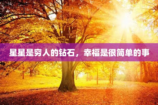星星是穷人的钻石,幸福是很简单的事