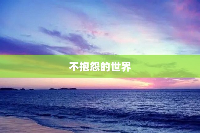 不抱怨的世界