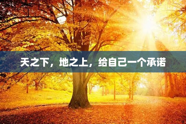 天之下,地之上,给自己一个承诺