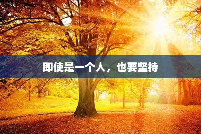 即使是一个人,也要坚持
