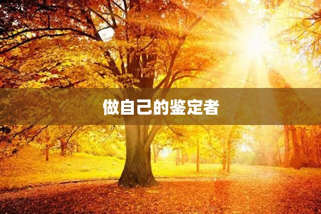 做自己的鉴定者