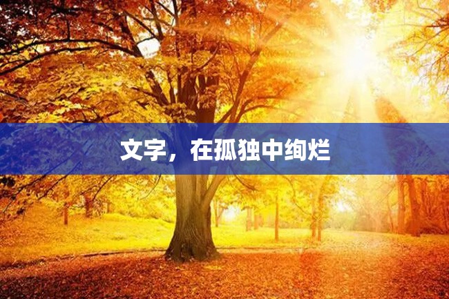 文字,在孤独中绚烂