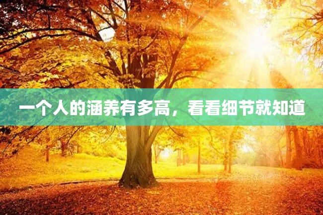 一个人的涵养有多高,看看细节就知道