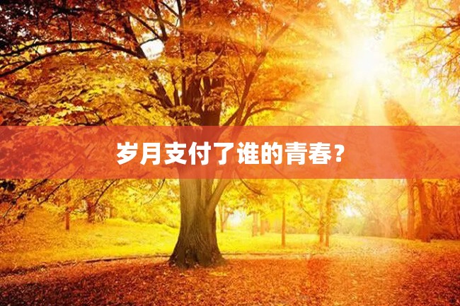 岁月支付了谁的青春?