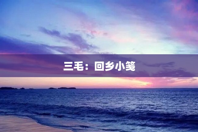 三毛:回乡小笺