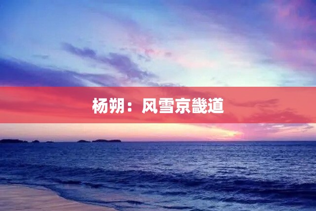 杨朔:风雪京畿道
