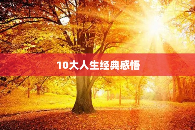 10大人生经典感悟