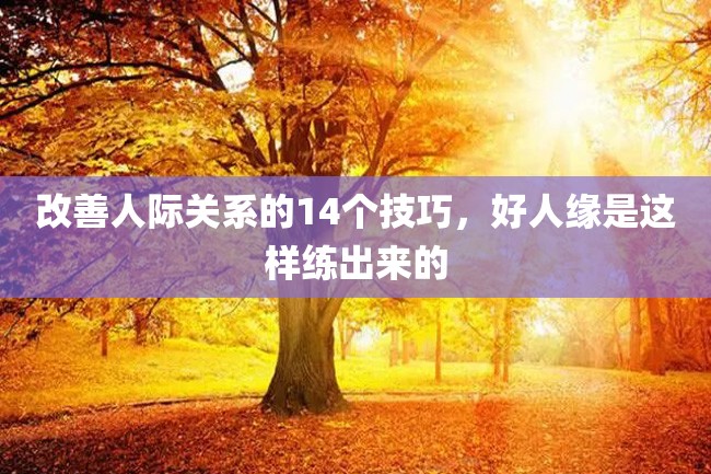 改善人际关系的14个技巧,好人缘是这样练出来的
