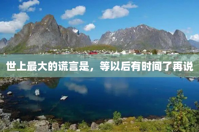世上最大的谎言是,等以后有时间了再说