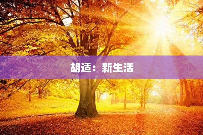 胡适:新生活