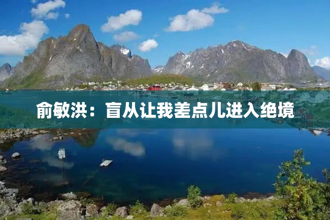 俞敏洪:盲从让我差点儿进入绝境