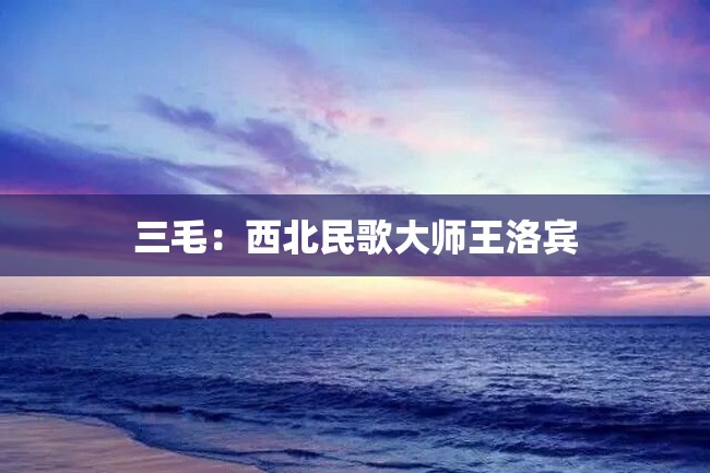 三毛:西北民歌大师王洛宾