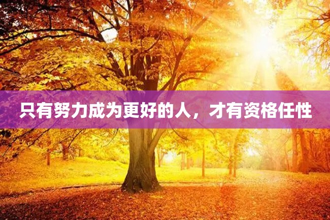 只有努力成为更好的人,才有资格任性