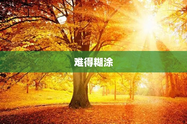 难得糊涂