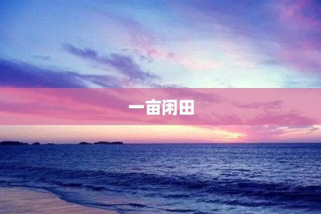 一亩闲田