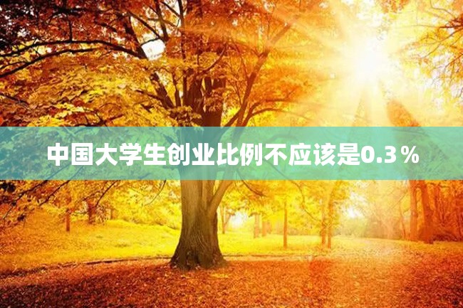 中国大学生创业比例不应该是0.3%