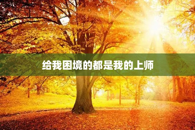 给我困境的都是我的上师