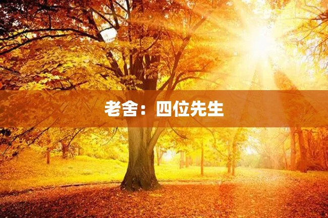 老舍:四位先生