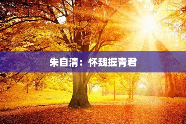 朱自清:怀魏握青君
