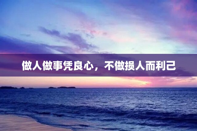做人做事凭良心，不做损人而利己