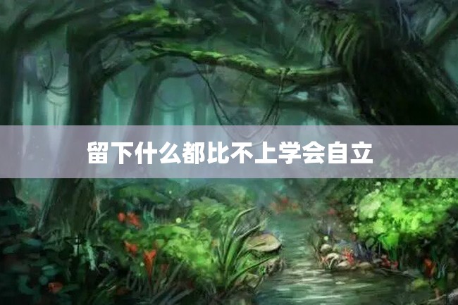 留下什么都比不上学会自立