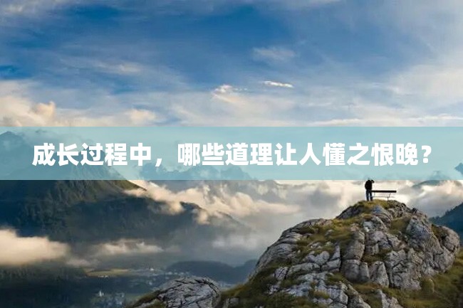 成长过程中,哪些道理让人懂之恨晚?