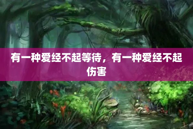 有一种爱经不起等待,有一种爱经不起伤害