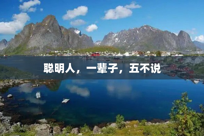 聪明人,一辈子,五不说