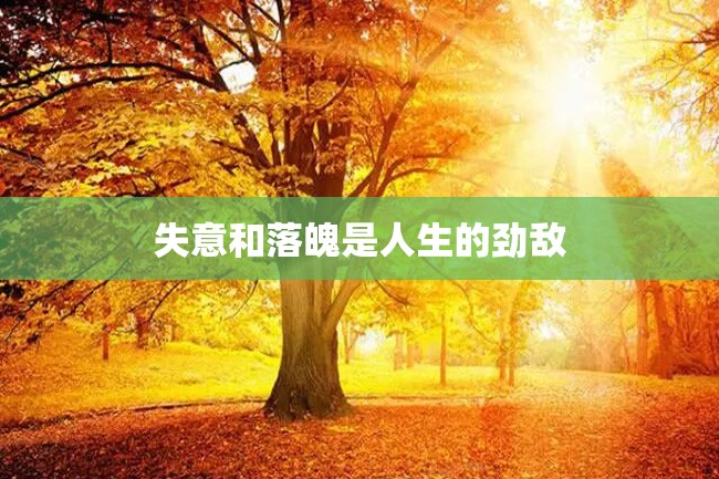失意和落魄是人生的劲敌