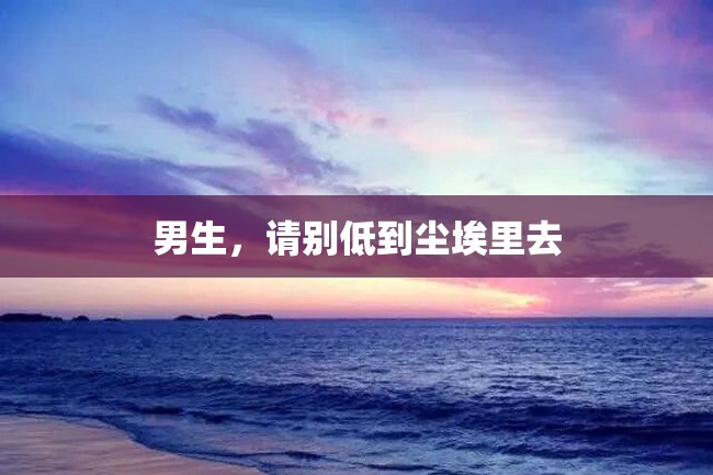 男生,请别低到尘埃里去
