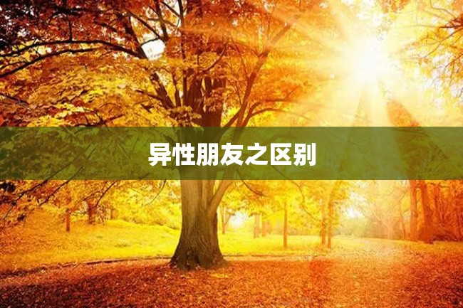 异性朋友之区别