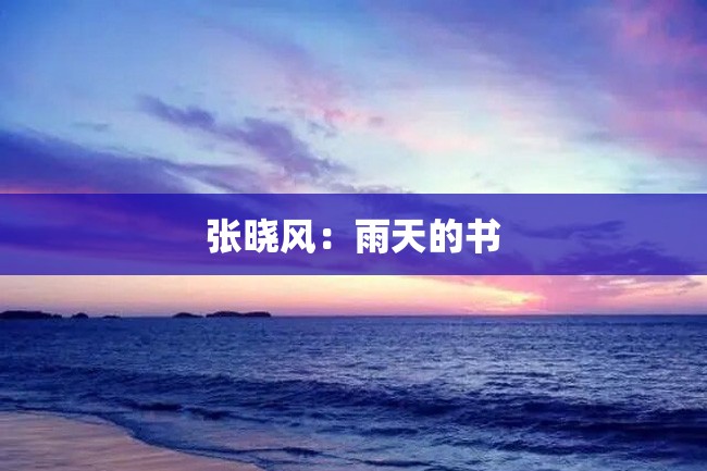 张晓风:雨天的书