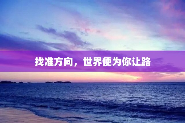 找准方向,世界便为你让路