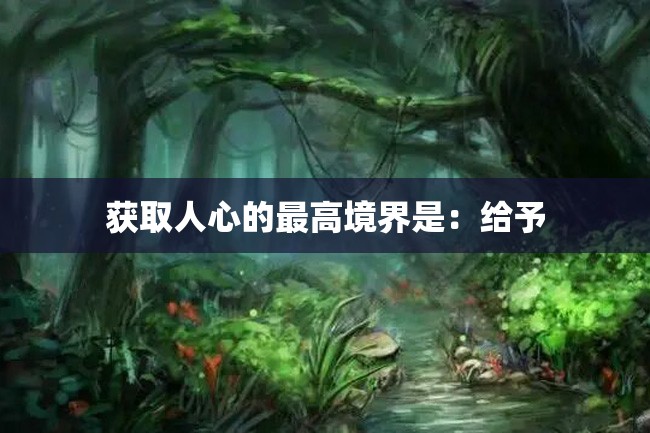 获取人心的最高境界是:给予