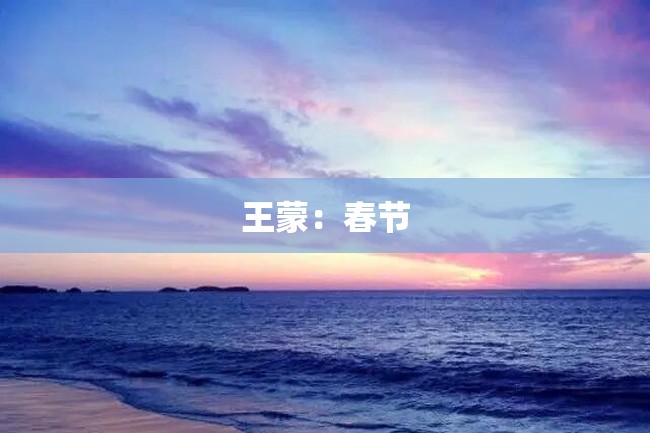 王蒙:春节