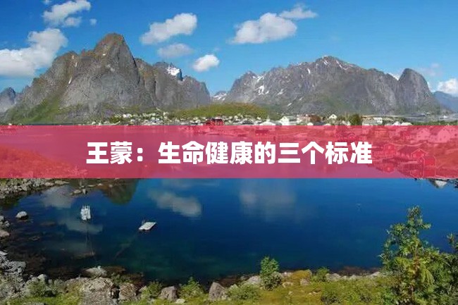 王蒙:生命健康的三个标准