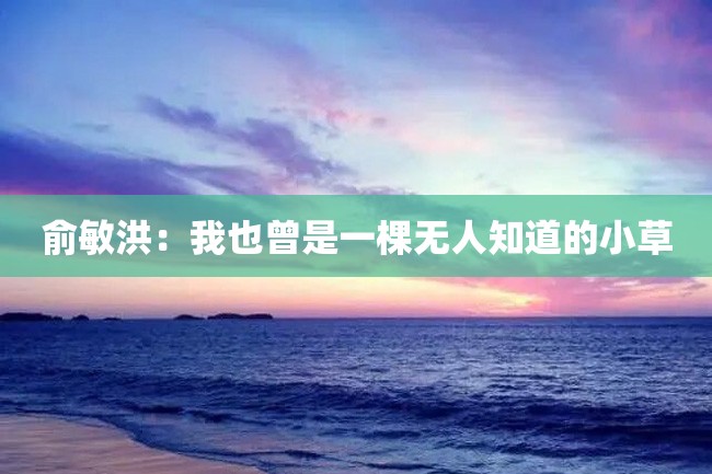 俞敏洪:我也曾是一棵无人知道的小草